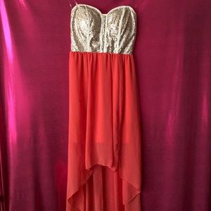 Women’s Strapless High Low Dress